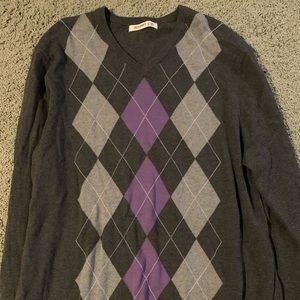 Argyle V-Neck Sweater